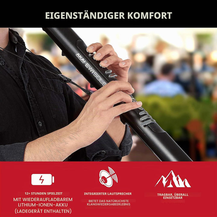 AKAI Professional EWI Solo - Elektronisches Blasinstrument mit eingebautem Lautsprecher, wiederaufla