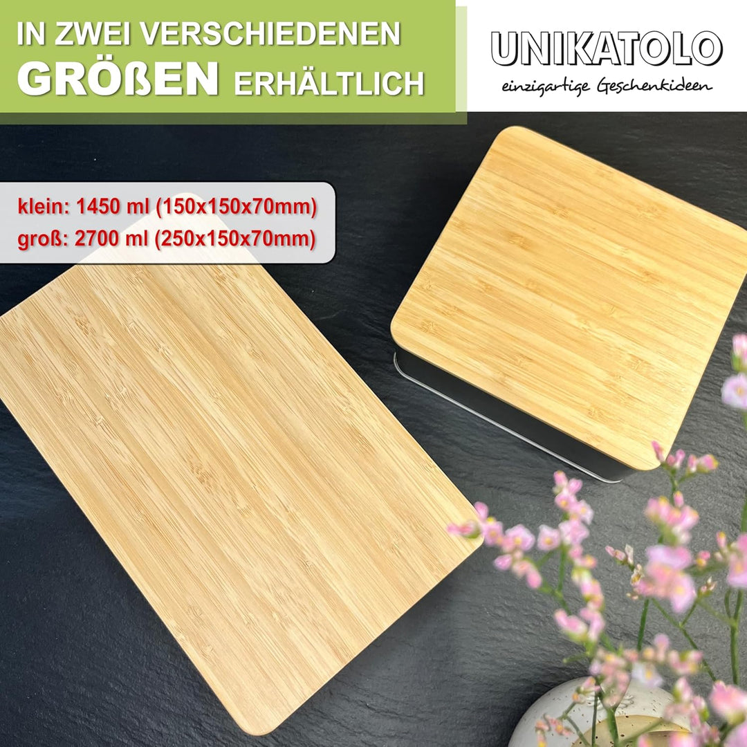 Personalisierte Keksdose mit Wunschtext oder Name graviert, Plätzchendose Stollendose Blechdose mit
