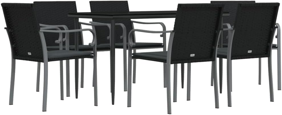 Festnight Poly Rattan Sitzgruppe Gartenmöbel Set Garten Essgruppe 6 Personen Gartenmöbel Set mit 6 G