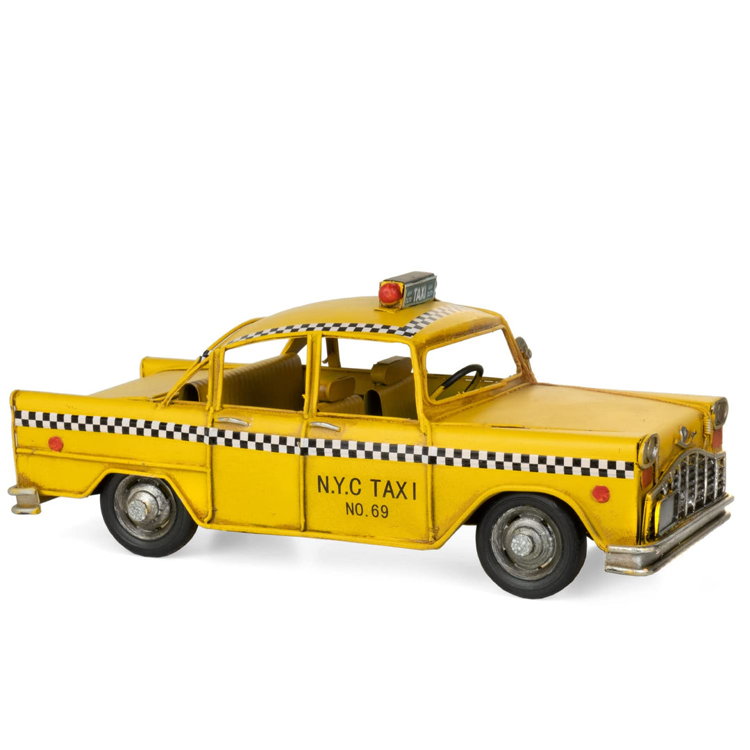 Moritz Blech-Deko Auto Taxi gelb Blechdekoration Blechmodell Modellauto Retro Sammlerstück Vintage D