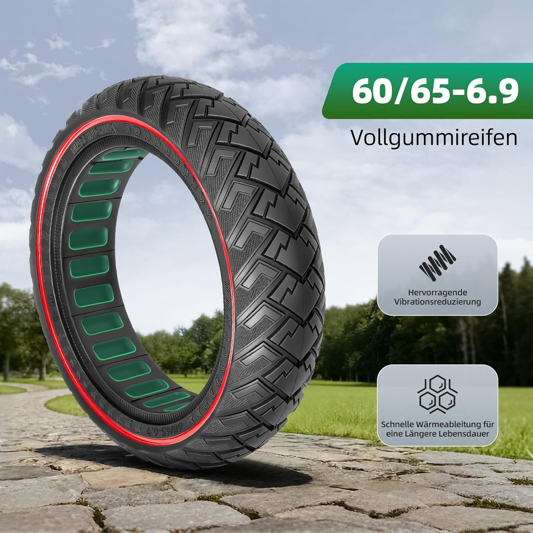 Prodrocam 60/65-6,9 Vollgummireifen für Ninebot Max G2 G2D G2E G65 F3 F3 Pro Roller 10 Zoll Hinterrä
