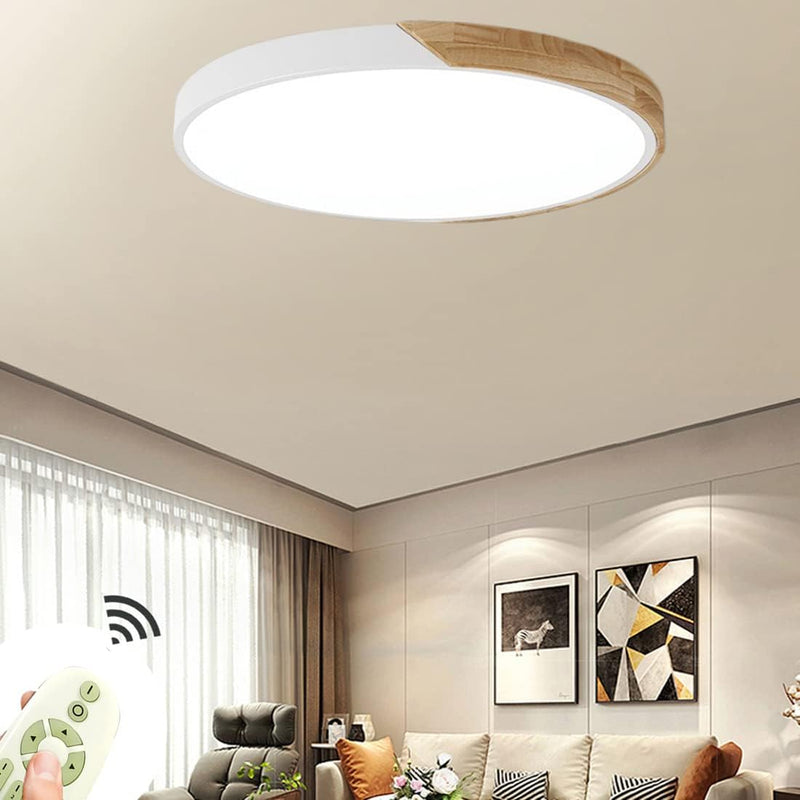 BFYLIN 60W Holz LED Dimmbar Deckenleuchte Deckenlampe Wohnzimmer Lampe Schlafzimmer Küche Panel Leuc