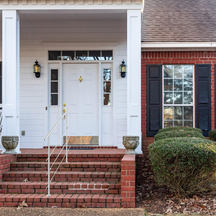 Jopassy Edelstahl Handlauf Geländer,Treppengeländer mit 3 Querstreben, Eingangsgeländer für Balkon T