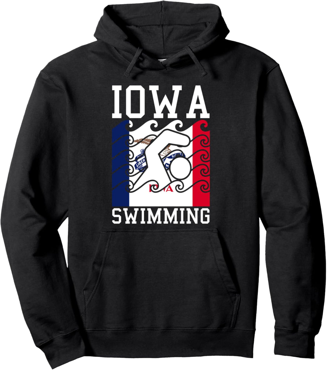 Iowa Flagge Schwimmteam Schwimmen Schwimmer US State Pullover Hoodie
