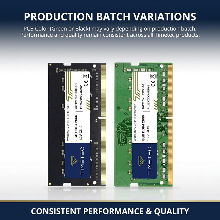 Timetec 8GB DDR4 2666MHz (DDR4-2666) PC4-21300 ((PC4-2666V) Non-ECC Unbuffered 1.2V CL19 1Rx8 Single