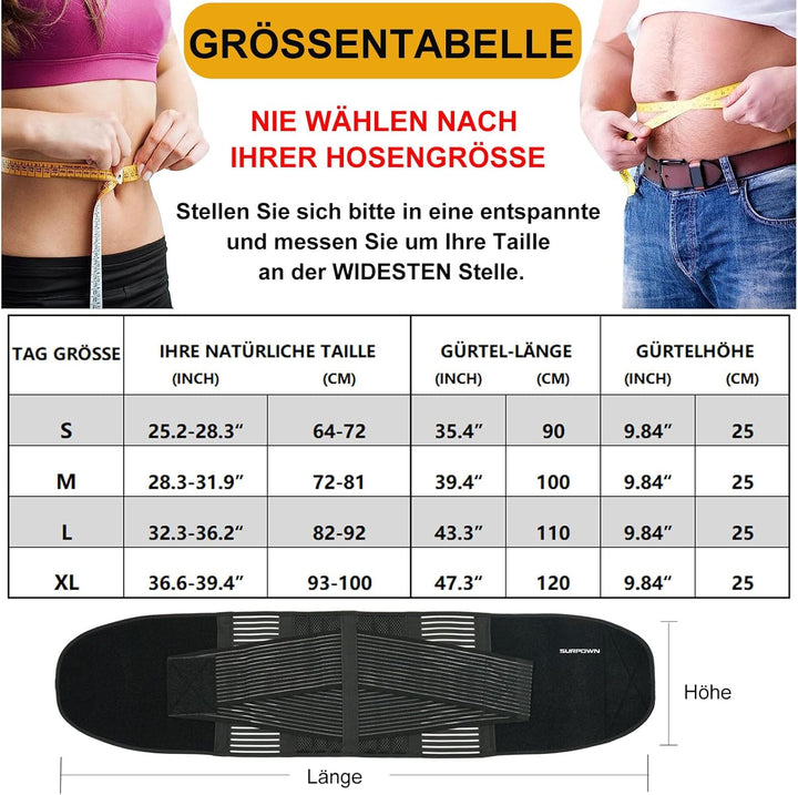 Waist Trainer Damen Herren zum abnehmen, Bauchweggurtel Schwitzgurtel, Bauch Sport Gürtel, Rückenstü