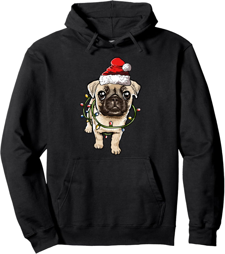 Mops Weihnachten Geschenk X-Mas Hunde Kostüm Pullover Hoodie
