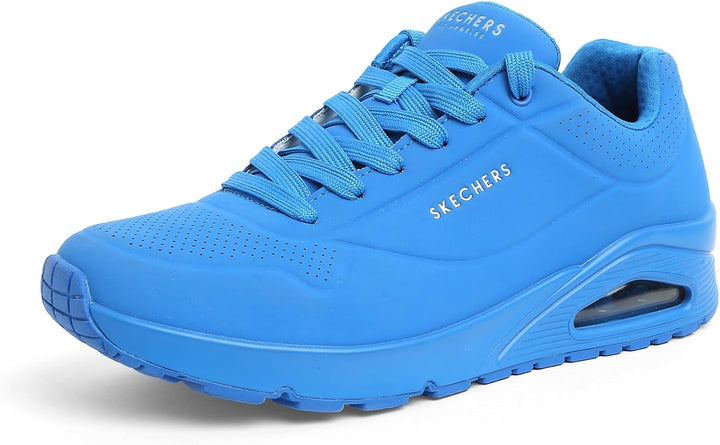 Skechers Damen Uno Stand On Air Sneaker 39 EU Blaues Durabuck Mesh, 39 EU Blaues Durabuck Mesh