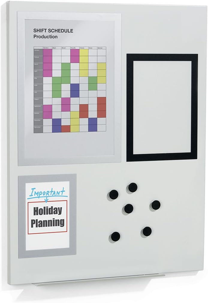 Durable Duraframe Magnetic Board S (Magnettafel inkl. Info-Rahmen und Magnete) grau, 500110 450 x 60