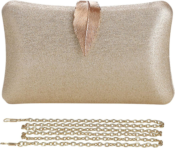 CORIOS Clutch Damen Kette Abendtasche Glitter Handtasche Glänzend Schultertasche Umhängetasche mit B