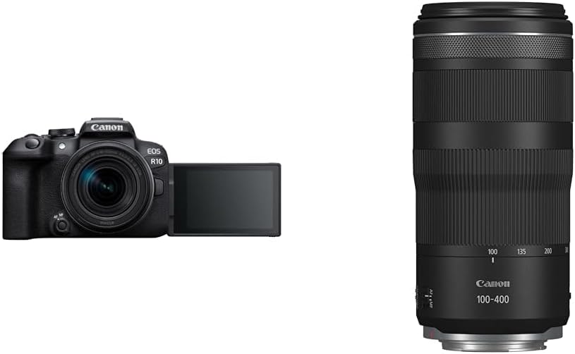 Canon EOS R10 Kamera spiegellose Camera + RF-S 18-150mm F4.5-6.3 is STM Objektiv schwarz & RF 100-40
