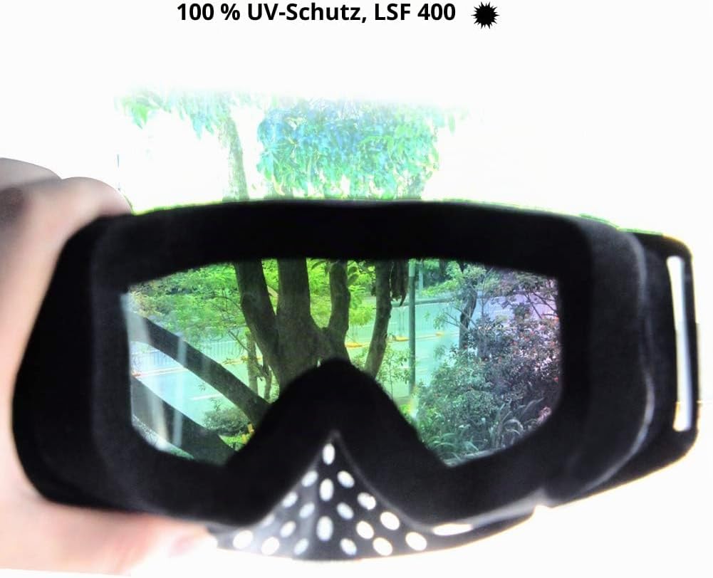 Motocross Brille, Dirt Bike Brille Crossbrille Erwachsene PU Harz Motorradbrille Winddicht ATV Brill