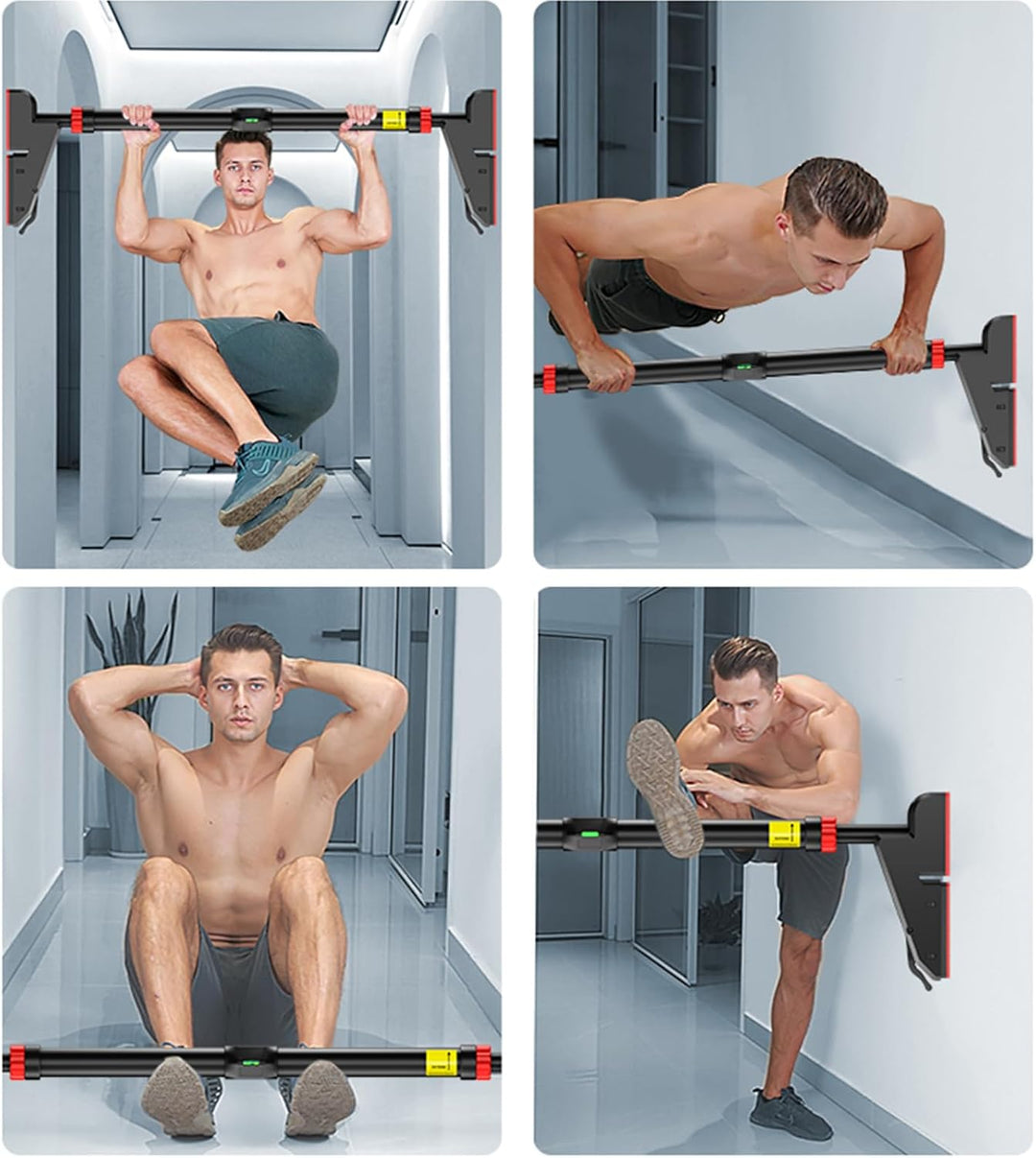 Klimmzugstange Türrahmen Verstellbar, ohne Schrauben/Bohren, Pull Up Bar Heimturnhalle bis 250 Kg fü