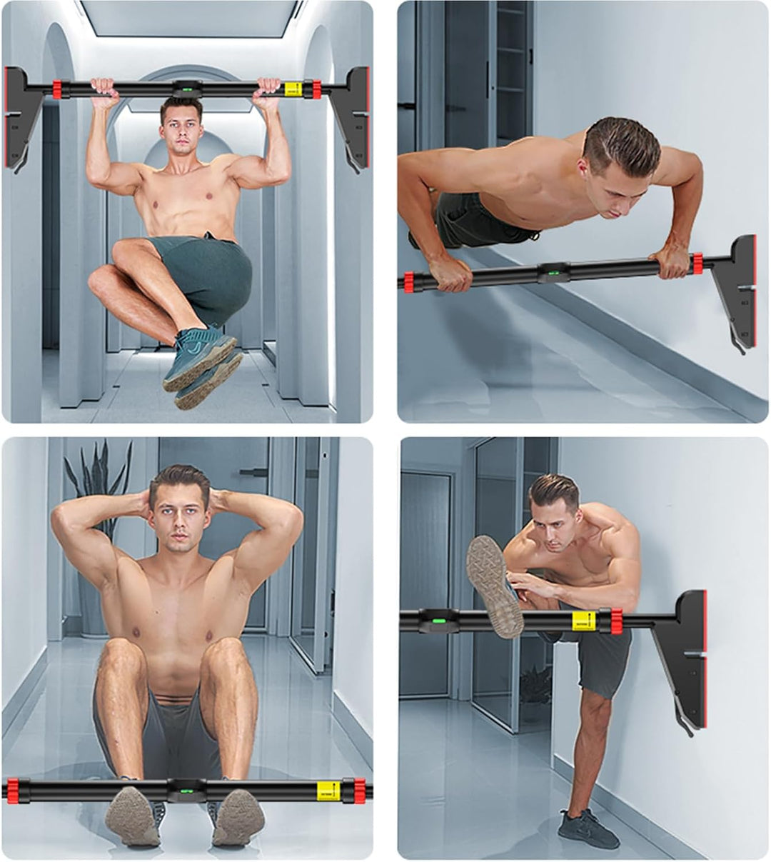 Klimmzugstange Türrahmen, Tragkraft bis 200 Kg, Reckstange verstellbar 70-90 cm, Home Gym, Reckstang