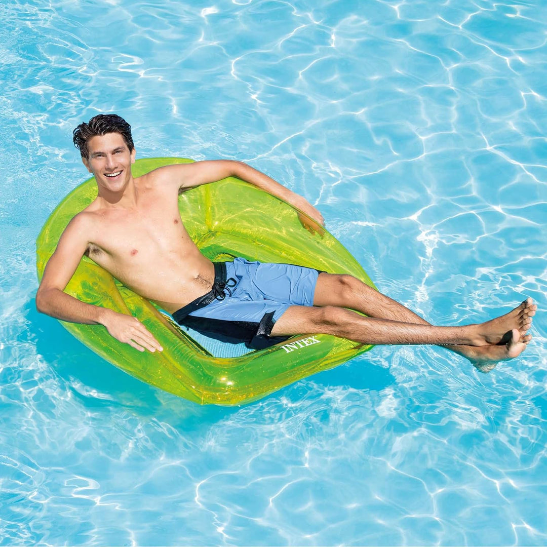 Intex 56802EU - Aufblasbarer Stuhl Transparent mit Netz, PVC, Mehrfarbig, 104x102 cm