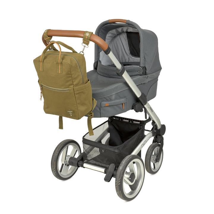 LÄSSIG Baby Wickelrucksack Wickeltasche mit Wickelunterlage und Kinderwagenbefestigung wasserabweise