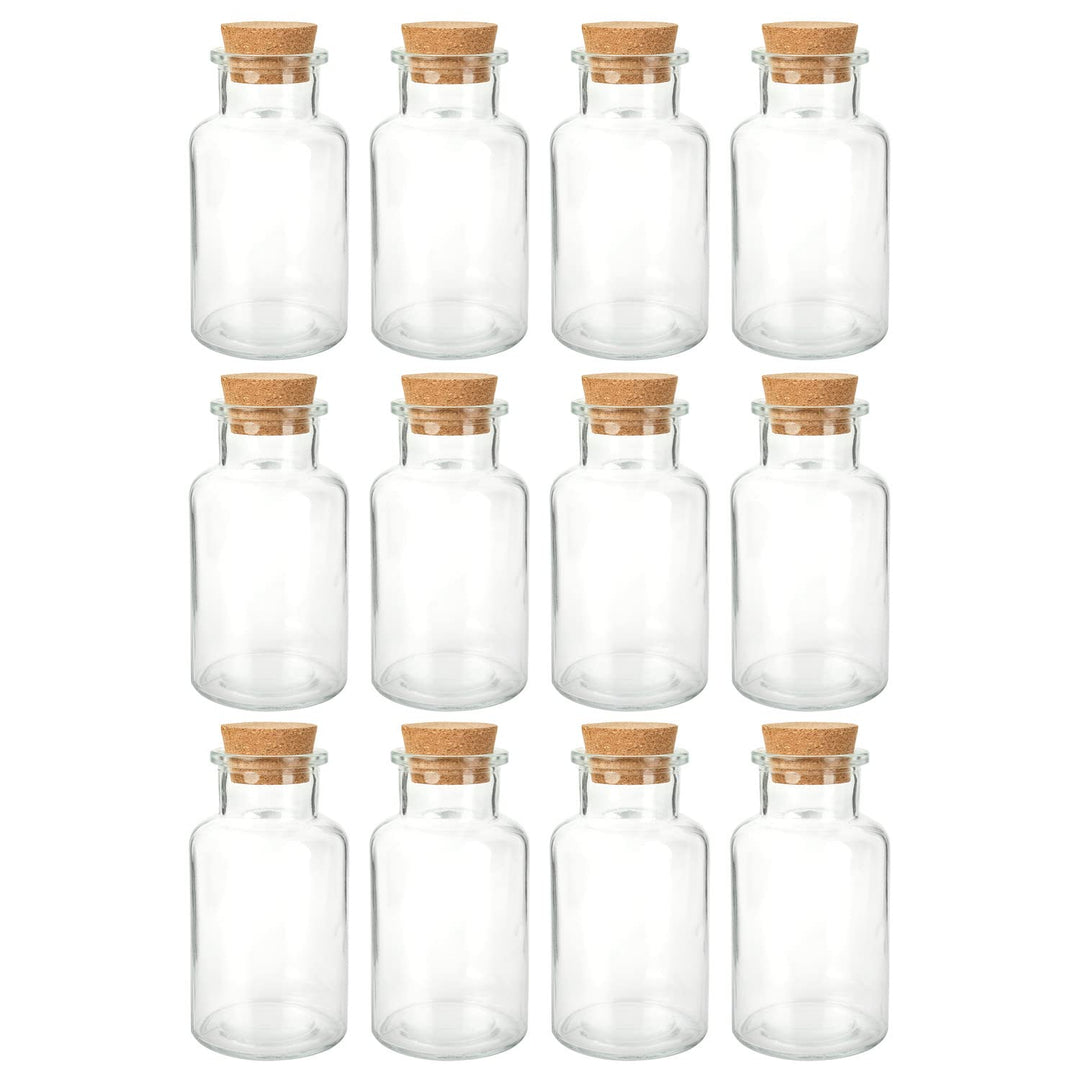 Schramm® Gewürzgläser 300ml rund wählbar 6, 12 oder 24 Stück 14 x 6,8 cm mit Kork Verschluss inkl. E