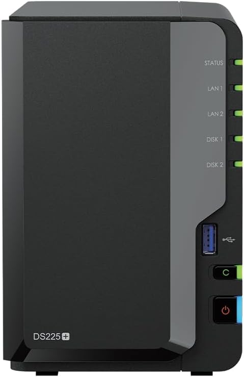 Synology DS225+ Bundle 16TB Western Digital (WD Red Plus 2X 8TB) 2-Bay Plus Serie - Intel Celeron J4