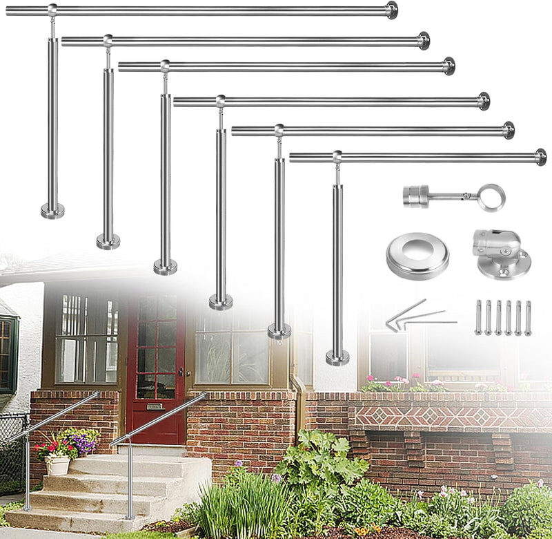 YRHome Edelstahl Eingangsgeländer Treppengeländer 120cm Handlauf Geländer für Treppen Pflegeleicht W