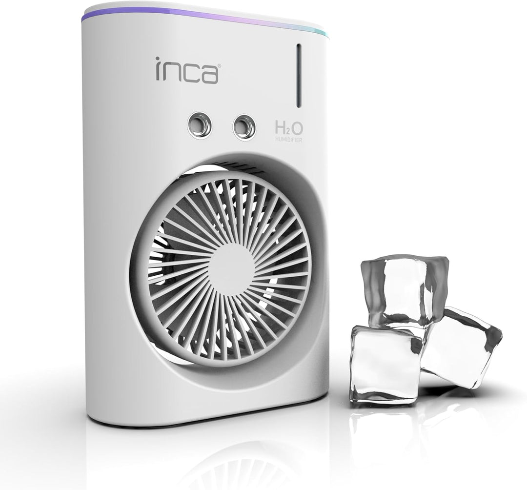 İnca Tischventilator mit Wasserkühlung & Sprühnebel IMF-10B USB Akku Ventilator tragbar & leise mit