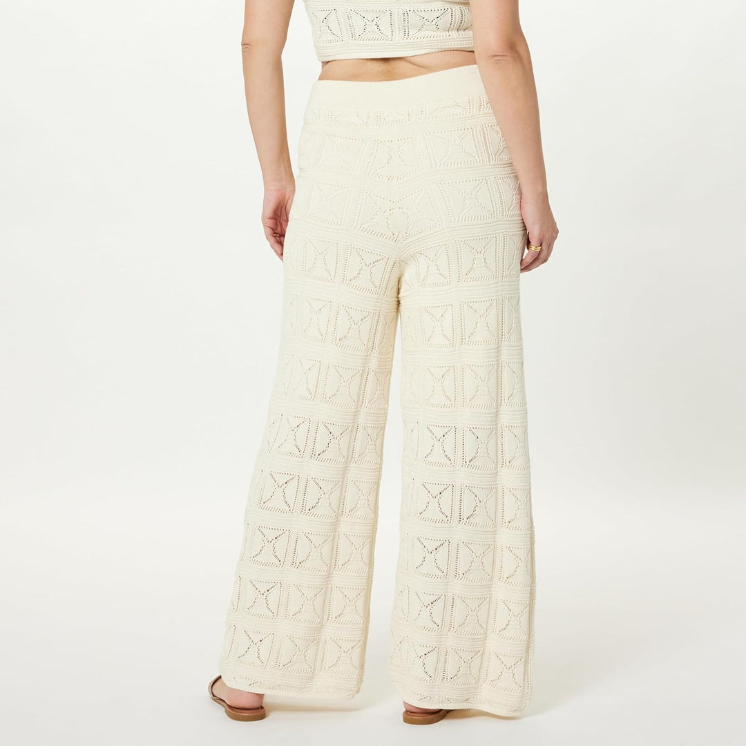 The Drop Damen Hose Diza Pull On Flare Leg Crochet Pant 5XL Grosse Grössen Birke, 5XL Grosse Grössen