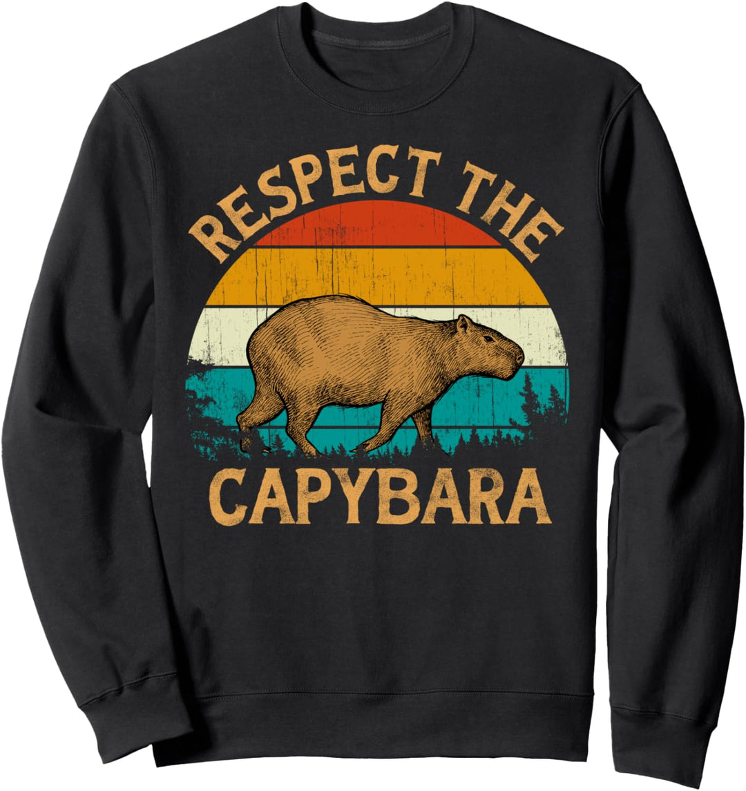 Vintage Retro Style Wildlife Animal Respect The Capybara Sweatshirt
