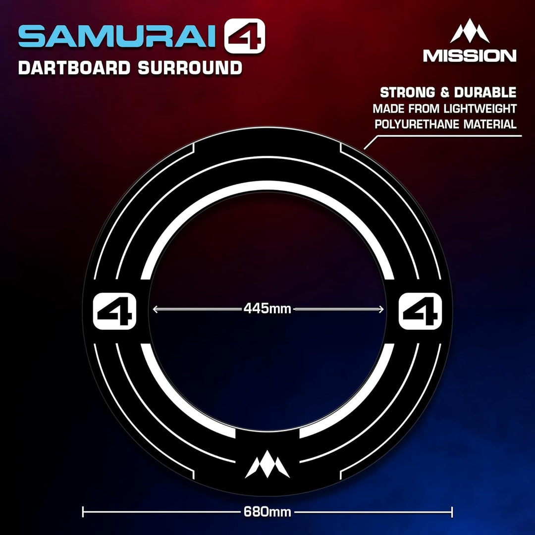 Mission Darts | Samurai 4 | Professionelle Dartscheibe Surround | White Edition