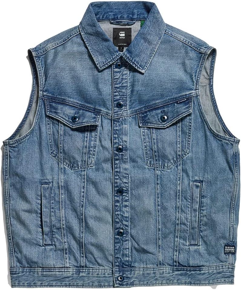 G-STAR RAW Damen Oversized Denim Vest Jackets XXL Blau (Sun Faded Air Force Blue D22581-b988-c947),