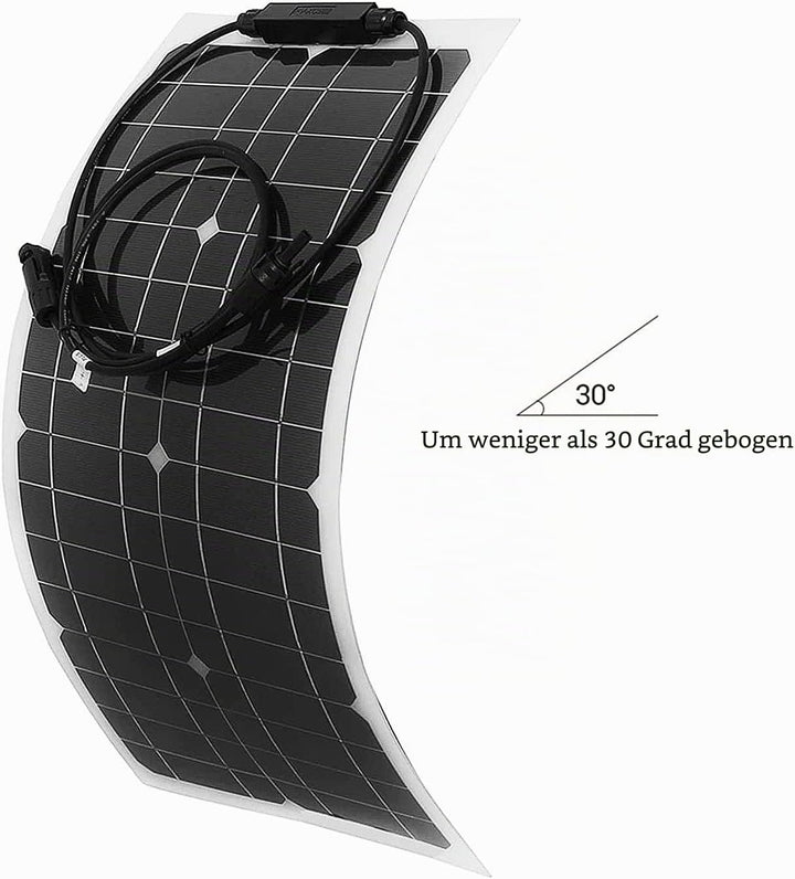 25 Watt 12 Volt flexibles monokristallines Solarpanel für Wohnmobile Camper Van Boote und mehr (Sola