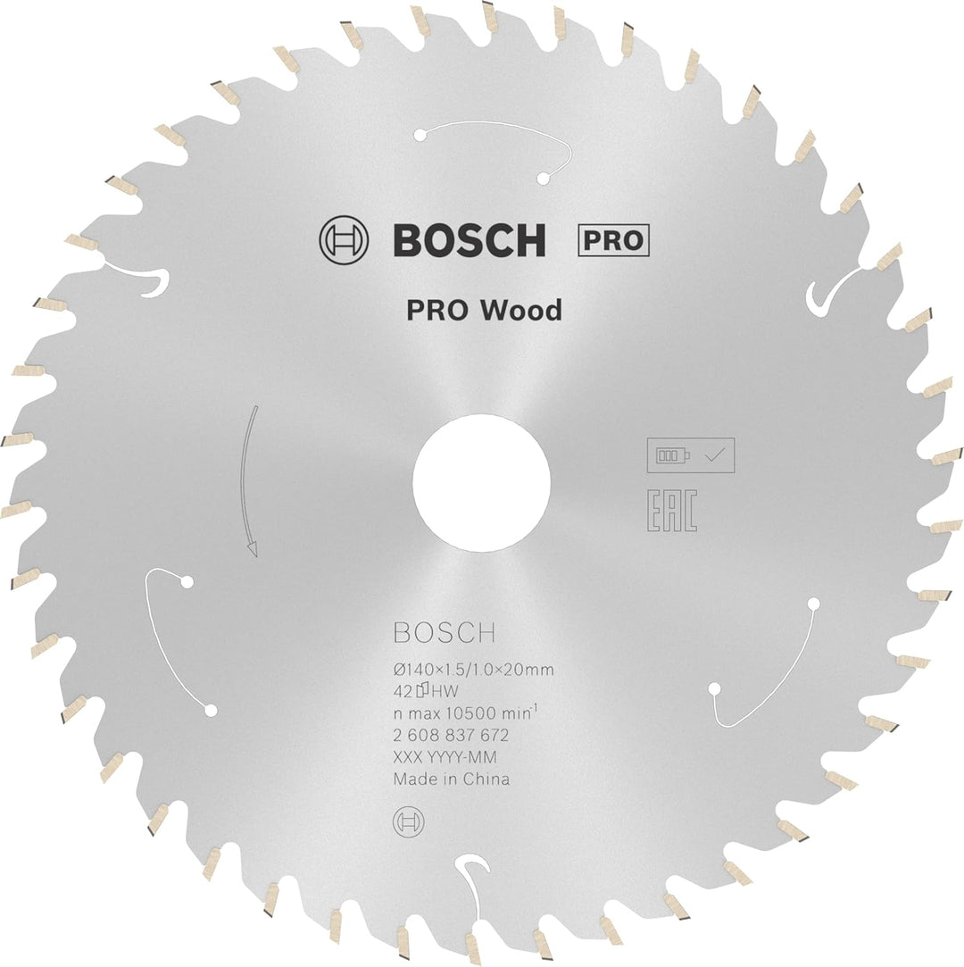Bosch Accessories 1x Kreissägeblatt Standard for Wood (Holz, Sägeblatt Ø 140 x 20 x 1,5 mm, 42 Zähne