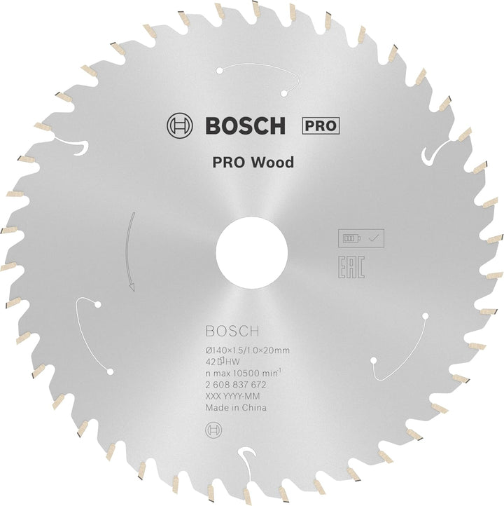 Bosch Accessories 1x Kreissägeblatt Standard for Wood (Holz, Sägeblatt Ø 140 x 20 x 1,5 mm, 42 Zähne