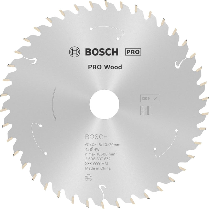 Bosch Accessories 1x Kreissägeblatt Standard for Wood (Holz, Sägeblatt Ø 140 x 20 x 1,5 mm, 42 Zähne