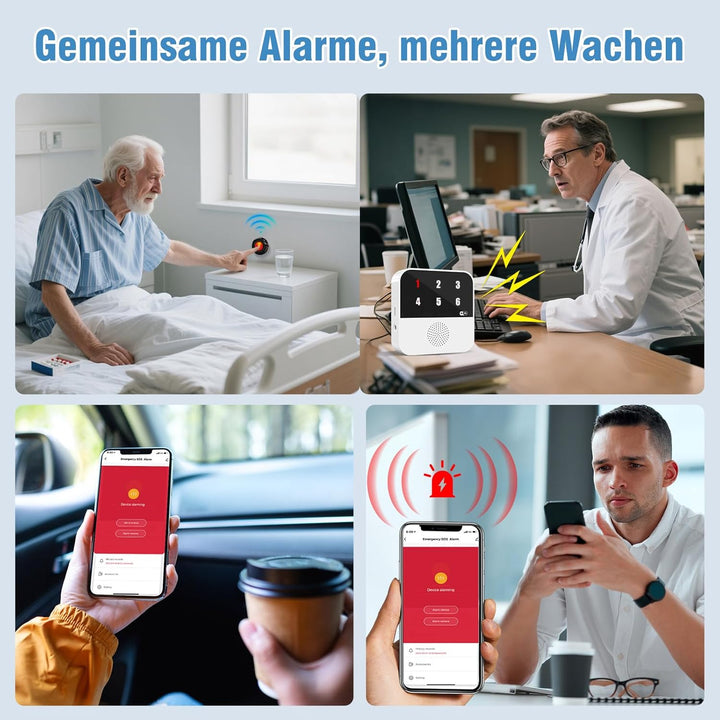 ChunHee Notrufknopf für Senioren Senioren Notruf Tuya WiFi Smart Notrufklingel Alert System für älte