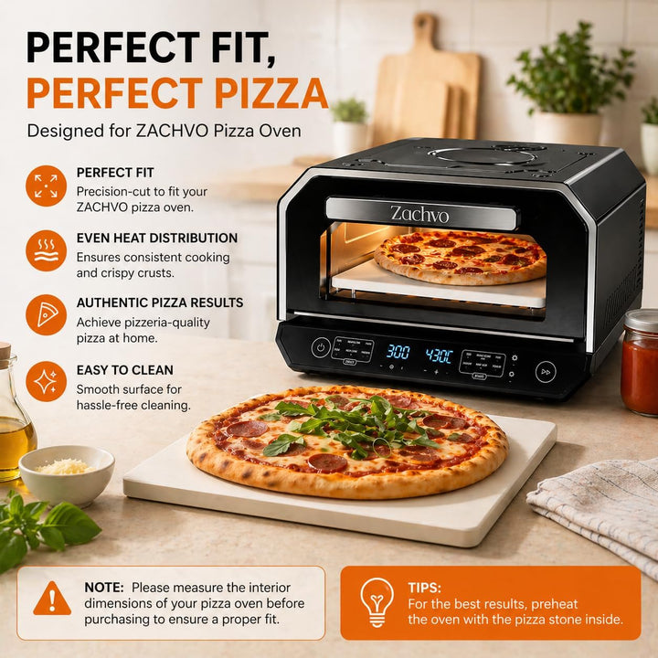 Pizzaofen Elektrisch – Zubehör Pizzastein 33×33×1 cm Ersatzstein für Modell 602A – Nicht einzeln ver