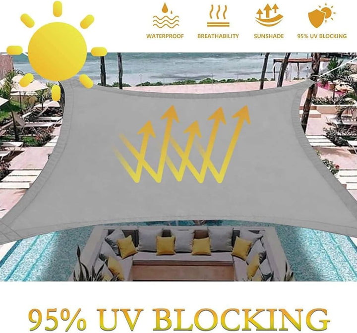 Dripex Sonnensegel wasserdicht Sonnenschutz Set 4X5 m inkl Befestigungsseile Rechteckig Polyester Im