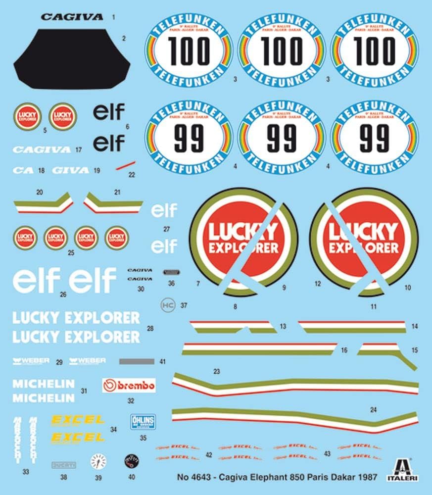 Italeri 3653S - 1:9 Cagiva Elephant 850 Winner 1987, Modellbau, Bausatz, Standmodellbau, Basteln, Ho