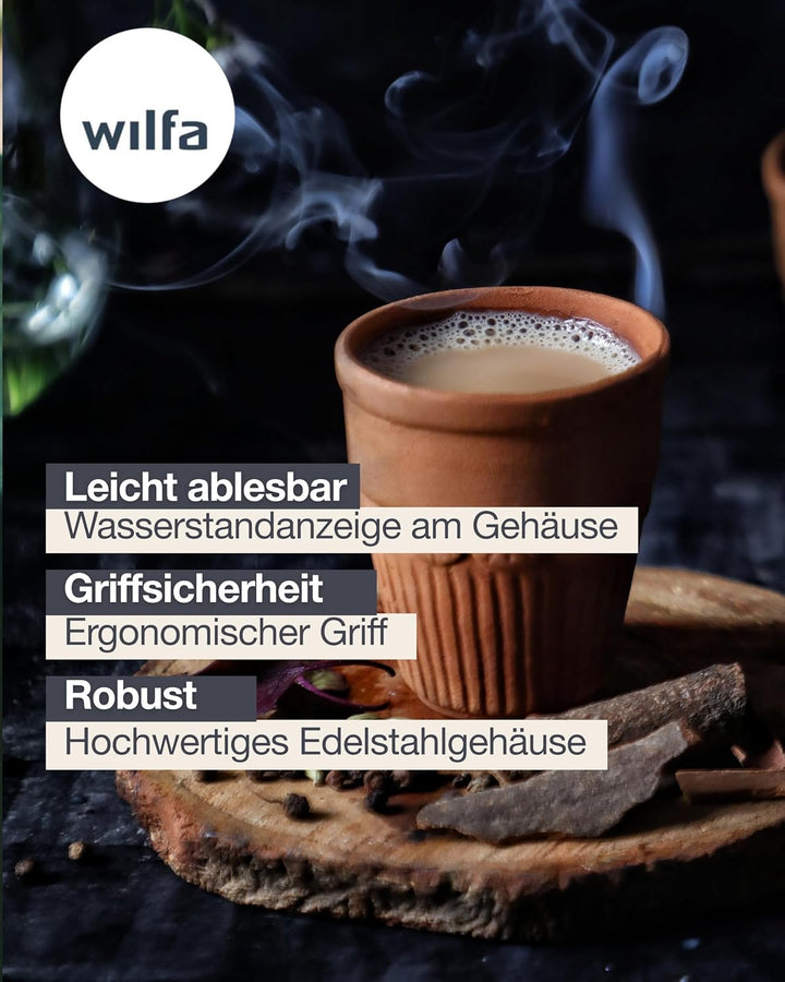 Wilfa SVART FORMAT Wasserkocher - mit einem Fassungsvermögen von 1,25 Liter, 2200 Watt, aussenliegen