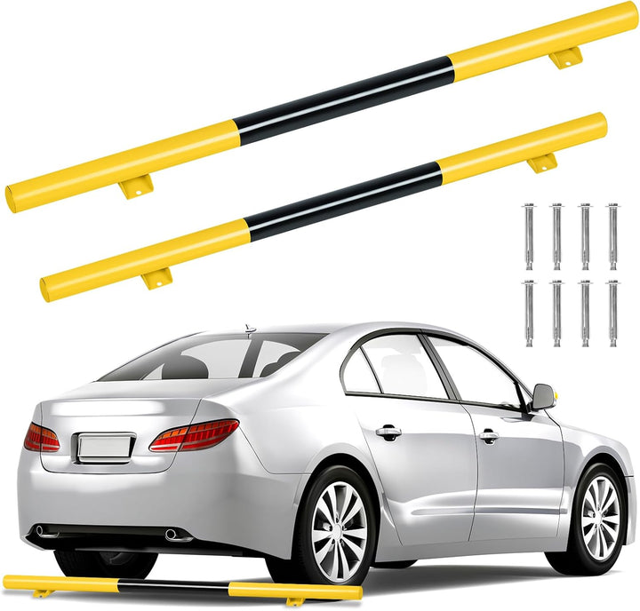 NAIZY Radstopper 2er Metall Parkstopper Parkplatzbegrenzung 180x8x9cm Parkplatzmarkierung mit Dehnsc