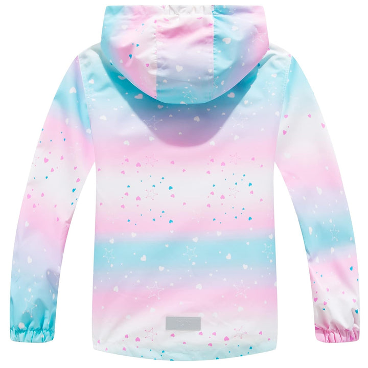 Mädchen Regenjacke - Regenmantel mit Kapuze Outdoor Wasserdichte Jacke Kinder Softshelljacke Übergan
