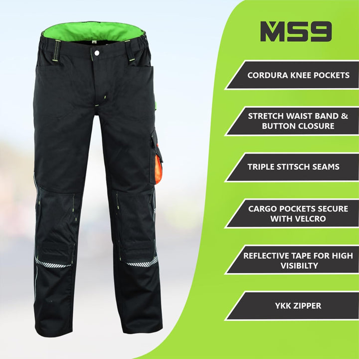 MS9 Herren Cargo Arbeitshose Arbeitshose Hose Jeans 1145, 36W / 34L