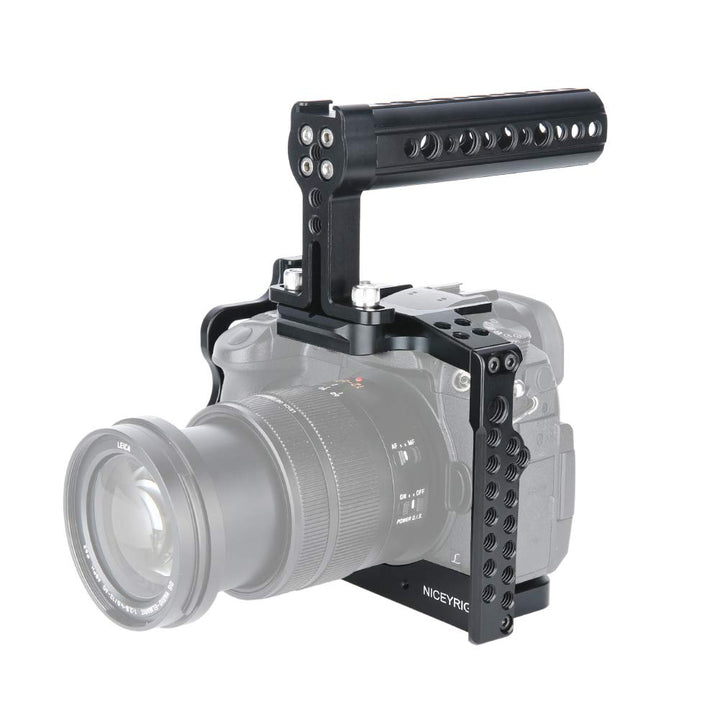 [Update Version] NICERYIG GH5s GH5 Kamera Käfig Kit mit Kamera Käse Top Griff Cold Shoe Mount NATO S