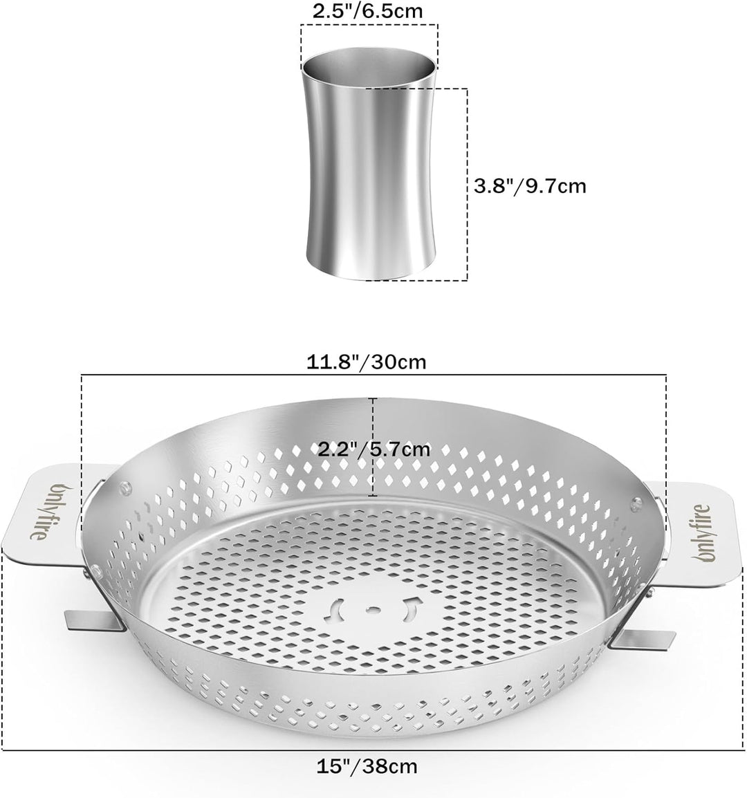 only fire Hähnchenbräter, Hühnerhalter mit abnehmbarem Hühncheneinsatz für Weber Gourmet Barbeque Sy