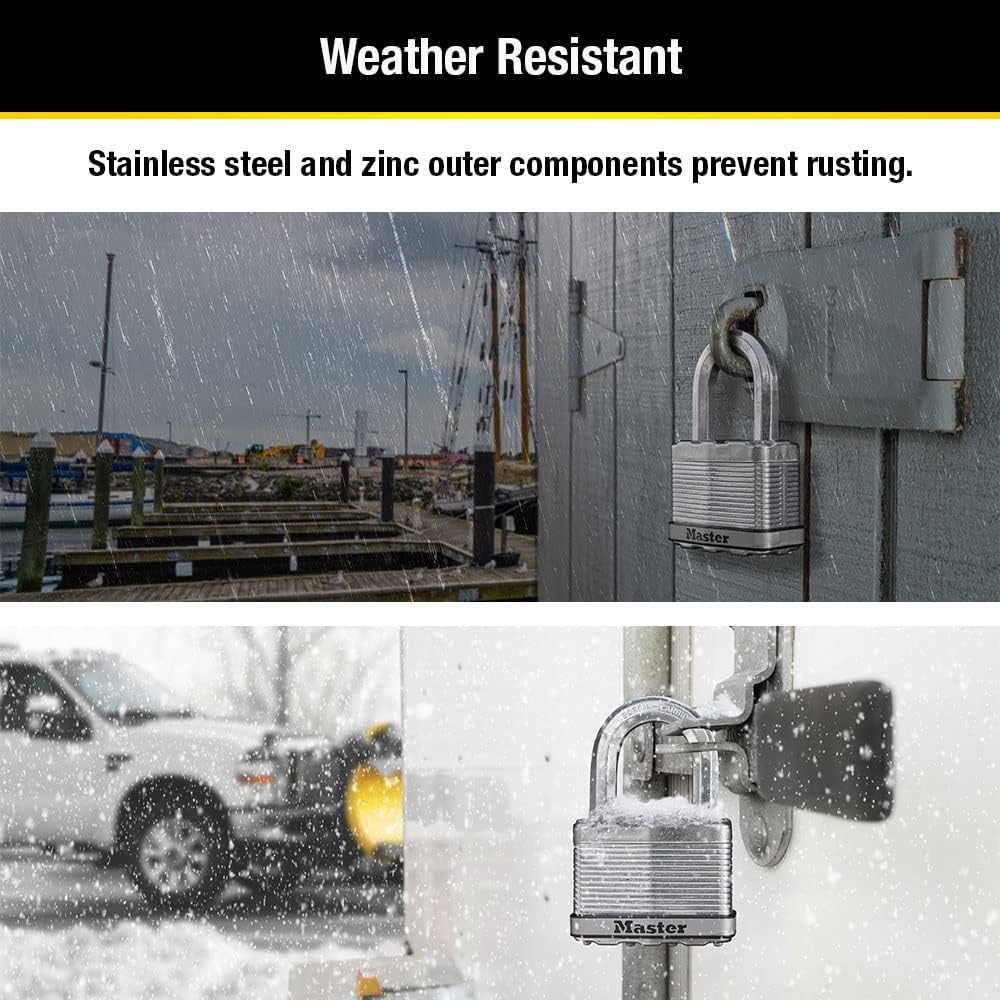 Master Lock M15XTLF Magnum robustes Outdoor-Vorhängeschloss mit Schlüssel, 2 Stück gleichschliessend