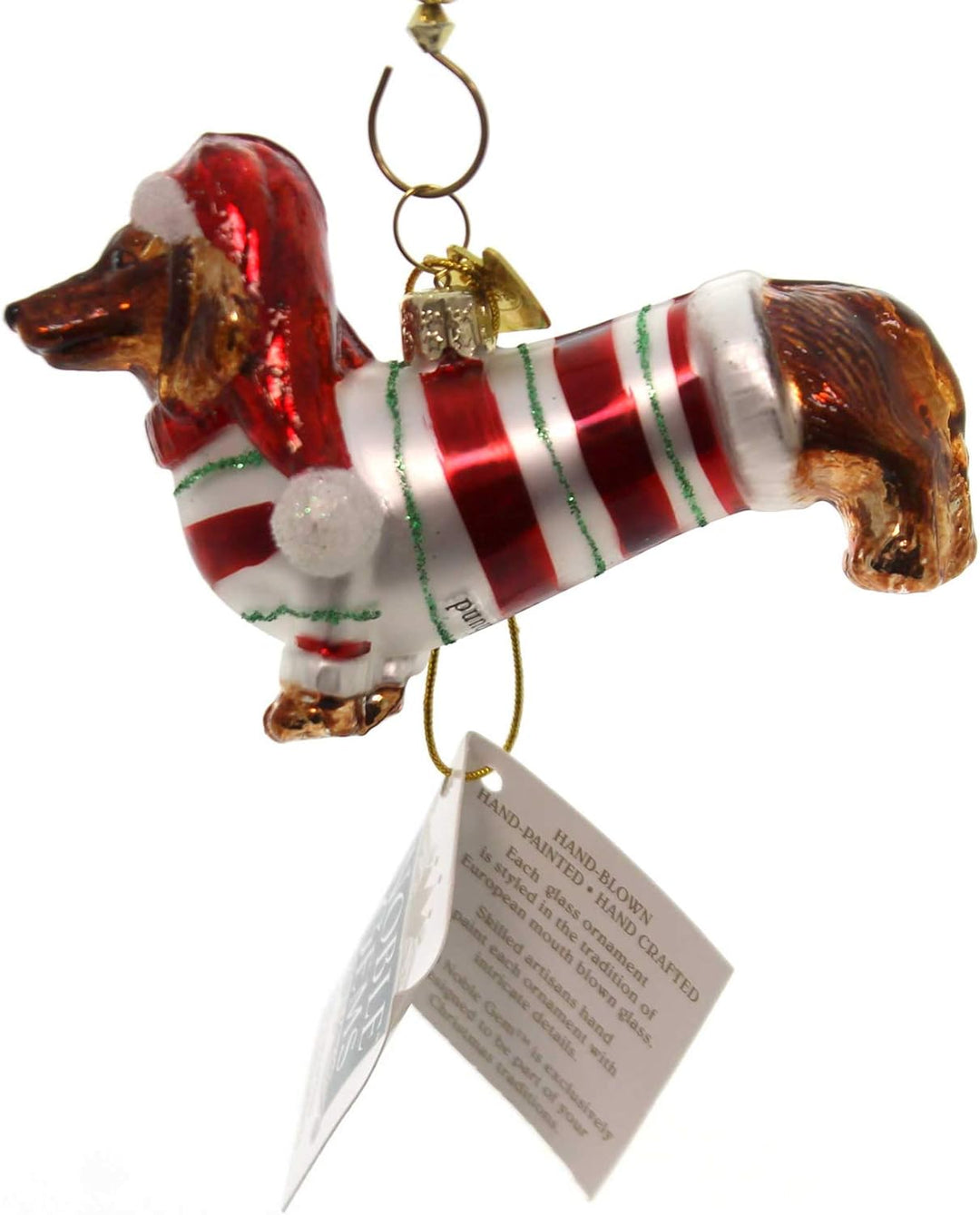 Noble Gems Kurt Adler Dackel, Christbaumschmuck aus Glas (8,89 cm), Dackel