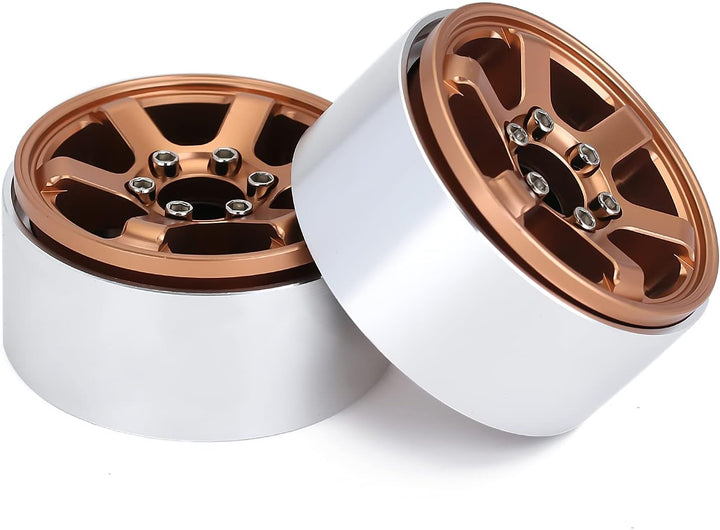 INJORA Crawler Felgen 1,9inch Beadlock Felgen 6-Spokes Räder für 1:10 RC Crawler Axial SCX10 Pro VS4