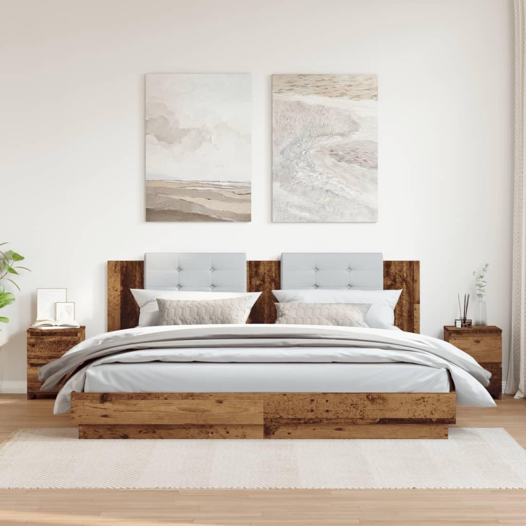 vidaXL Nachttisch 2 STK., Nachtschrank mit 2 Schubladen, Nachtkommode für Schlafzimmer, Nachtkonsole