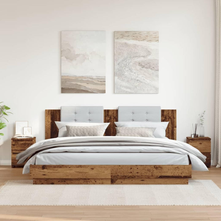 vidaXL Nachttisch 2 STK., Nachtschrank mit 2 Schubladen, Nachtkommode für Schlafzimmer, Nachtkonsole
