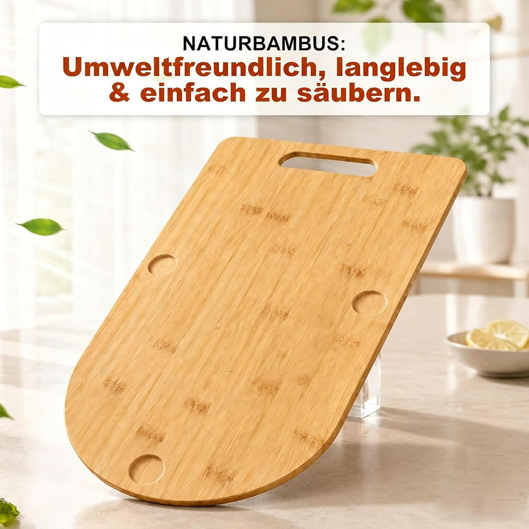 Verbesserte Gleitbrett für Thermomix TM7, leichtgängiges Rollbrett Slider aus Massivbambus, Rutschfe
