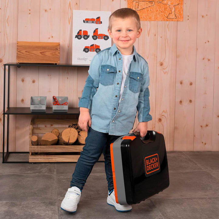 Smoby - Black+Decker Werkzeugkoffer Bricolo Smart (43x35x76 cm) - Werkbank-Koffer für Kinder ab 3 Ja
