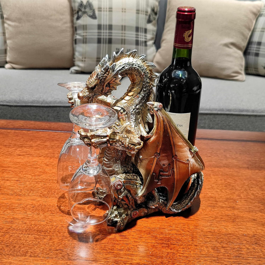 OUTOUR Gothischer Metall-Weinregalständer (29,5 cm Höhe) für Home-Bars, Man Caves & einzigartige Dek
